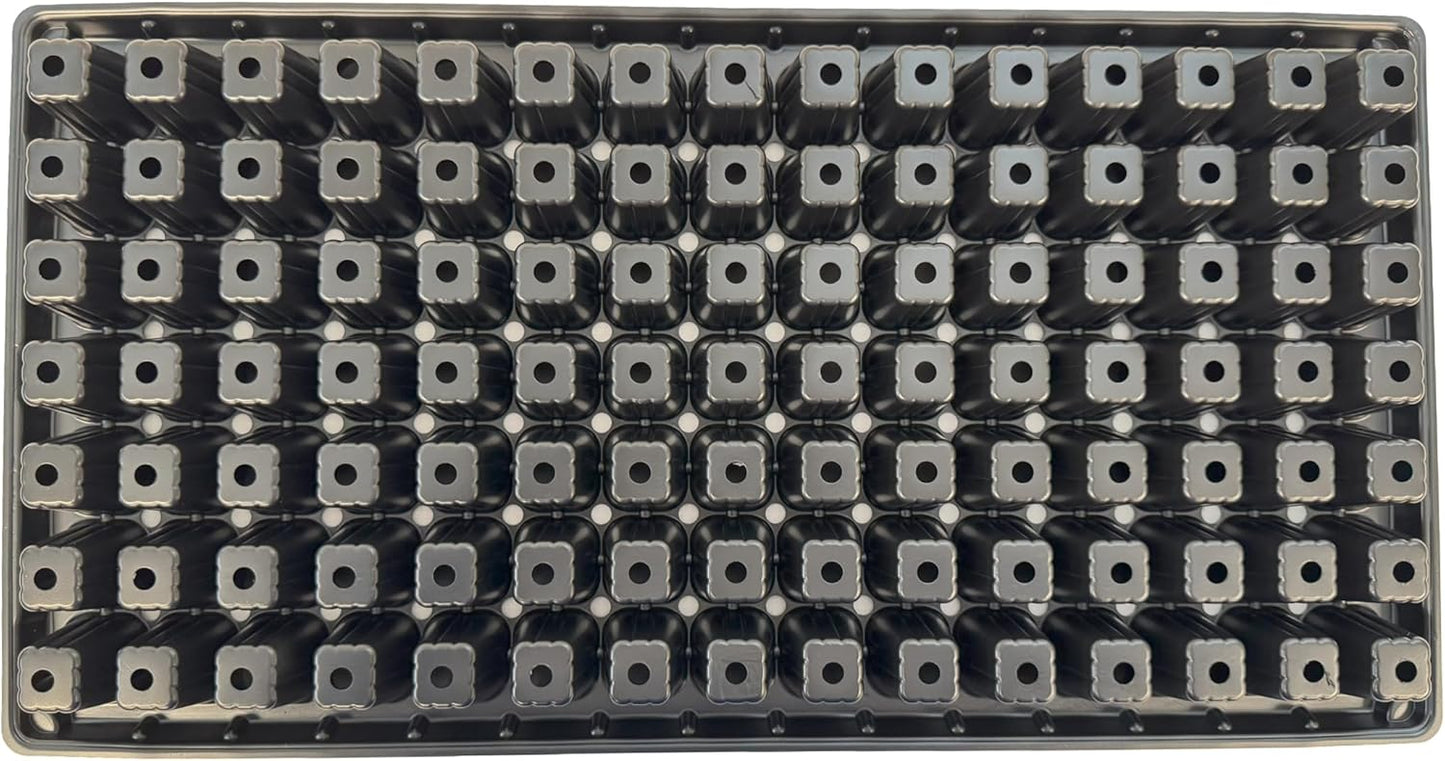 105 Cell Seedling Plastic Nursery Trays, 10 Pack, Thick Durable Germination Plug Trays, 1050 Cells Reusable Plant Propagation