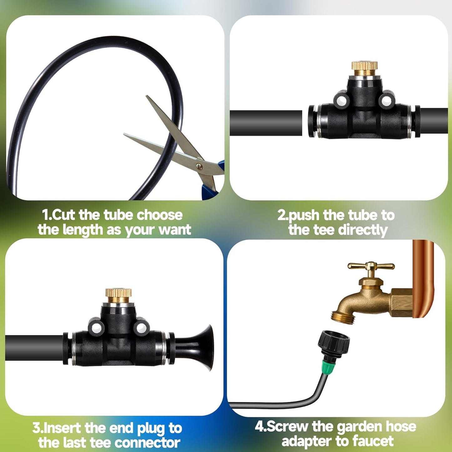 Misters for Outside Patio, Misting Cooling System Anti Leak, 40FT (12M) Misting Line with 12 Brass Mist Nozzles and Adapter(3/4"), DIY Water Misters for Garden Greenhouse Fan BBQ Party Pool