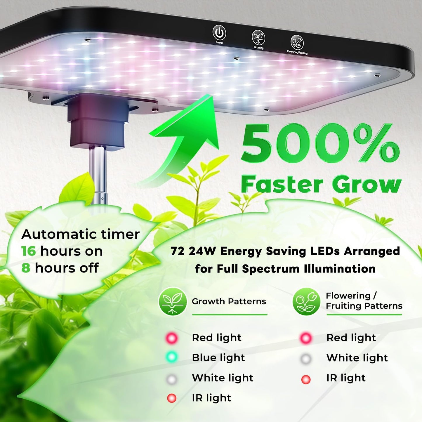 Stainless Steel Hydroponics Growing System kit Indoor Garden: 15 Pods Herb Garden with 24W Full Spectrum Grow Light, Hydroponic Gardening System with Silent Pump, Planting Height Up to 19.7"