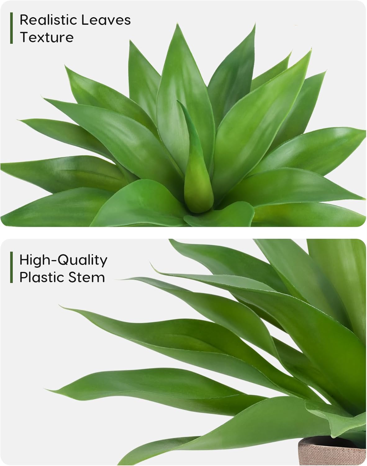 Velener Fake Agave with Burlap Bag, Artificial Plant Outdoor Agave - Fake Plants for Indoor and Outdoor Decor(15 Inch)