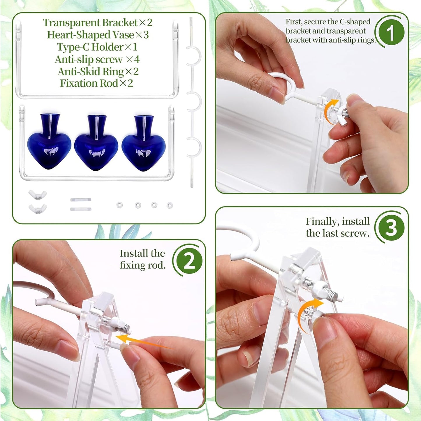 Plant Terrarium Propagation Stations with Acrylic Stand Birthday Gifts for Women Plant Stand Indoor Office Home Decor