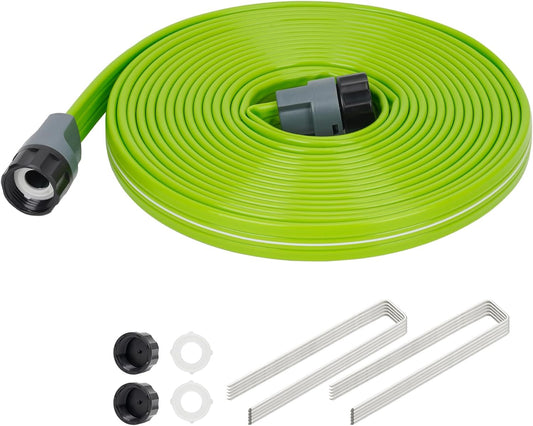 Sprinkler Soaker Hose 25FT, Watering Hose with Holes, High-Efficiency Sprinklers System for Garden and Lawn with Staples
