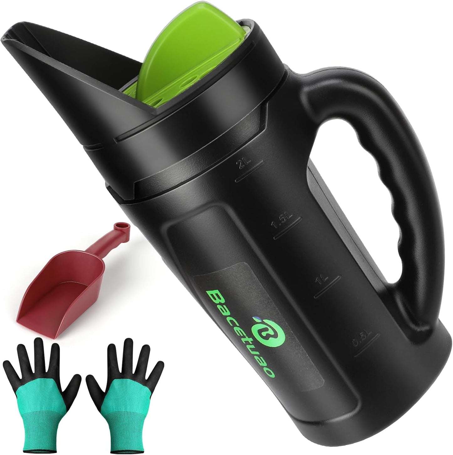 Hand Spreader Shaker, Multiple Adjustable Opening Sizes for All Purpose for Grass Seed, Fertilizer & Earth Food, Snow Salt, Ice and Snow Melt - Up to 80 Oz