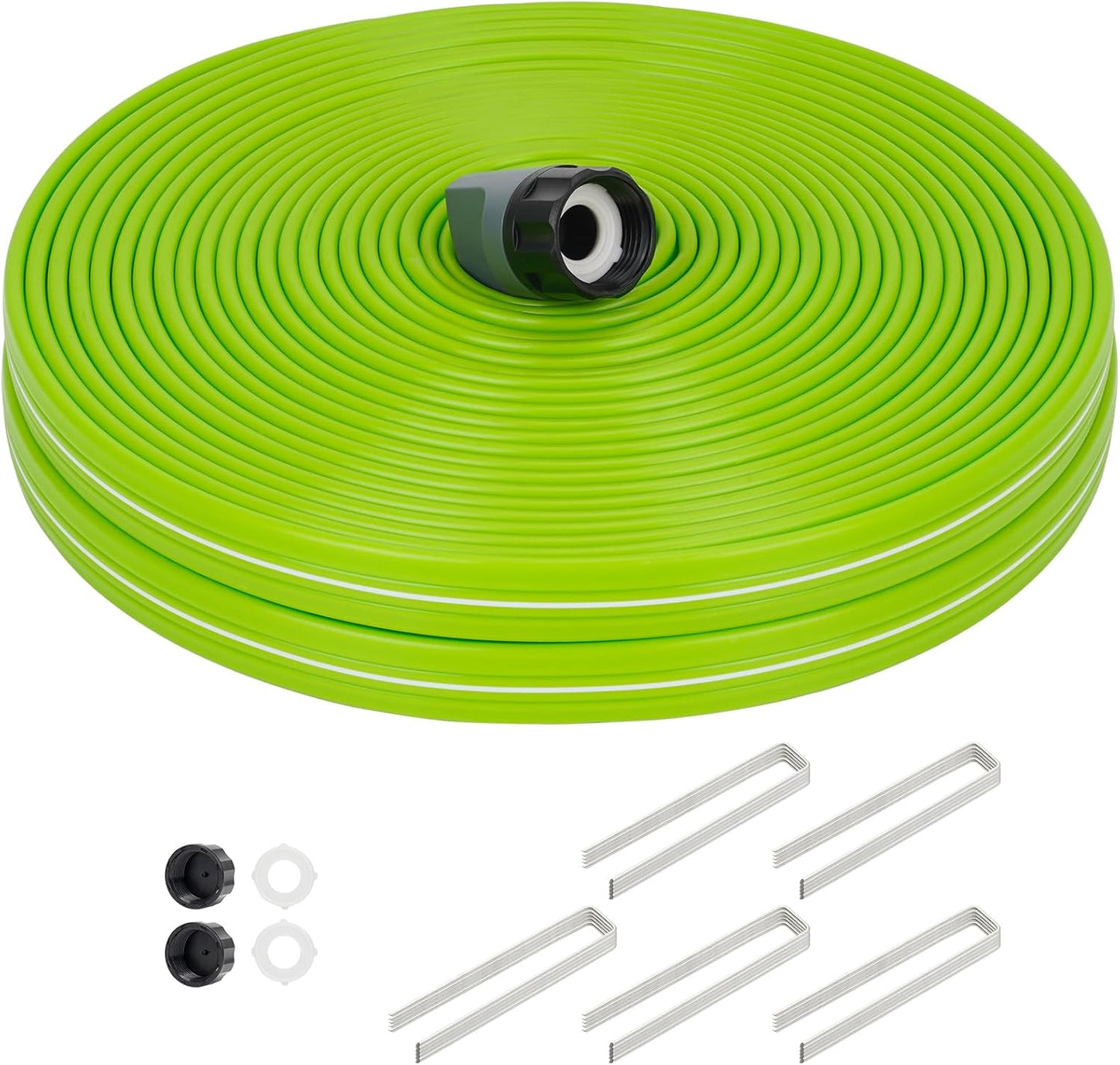 Sprinkler Soaker Hose 75FT, Watering Soaker Hose with Holes, High-Efficiency Sprinklers System for Garden and Lawn with Staples