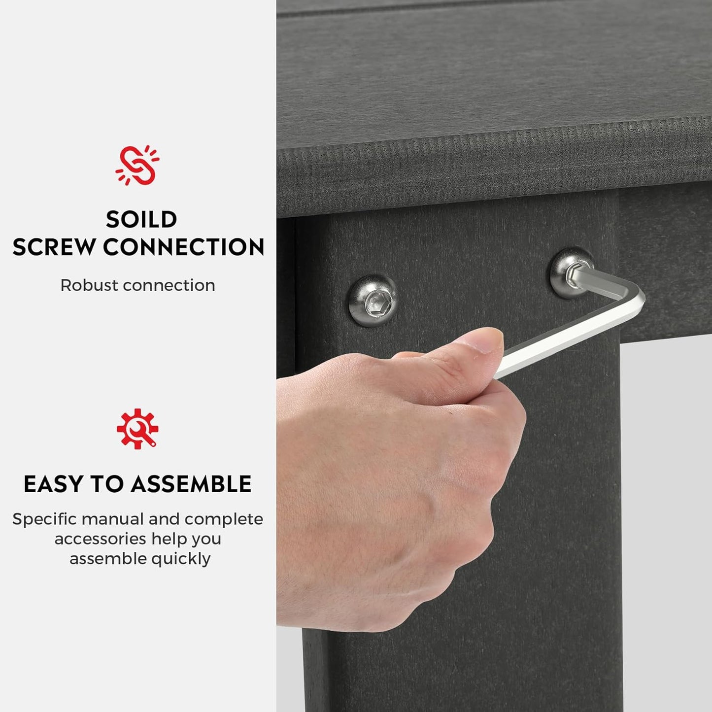 Garden Bench, Front Porch Bench Entryway Park Bench, Patio Backless Garden Seat for Outdoors/Indoor, Low Farmhouse Bench, Gray