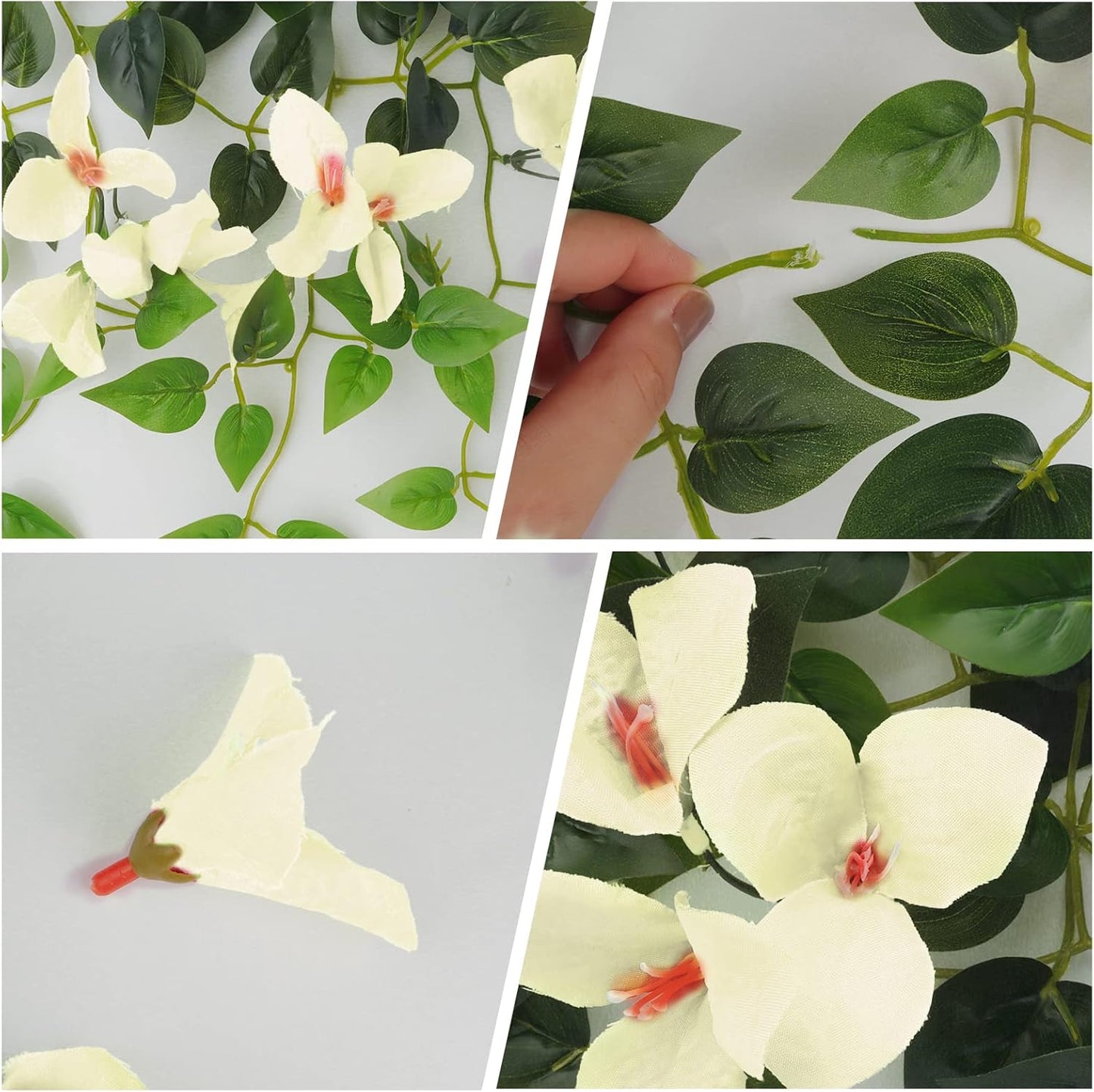 Artificial Hanging Flowers Bougainvillea, UV Resistant Fake Plastic Faux Flower Fabric Vine for Indoor Outdoor Garden Porch Eave Wedding Wall Décor