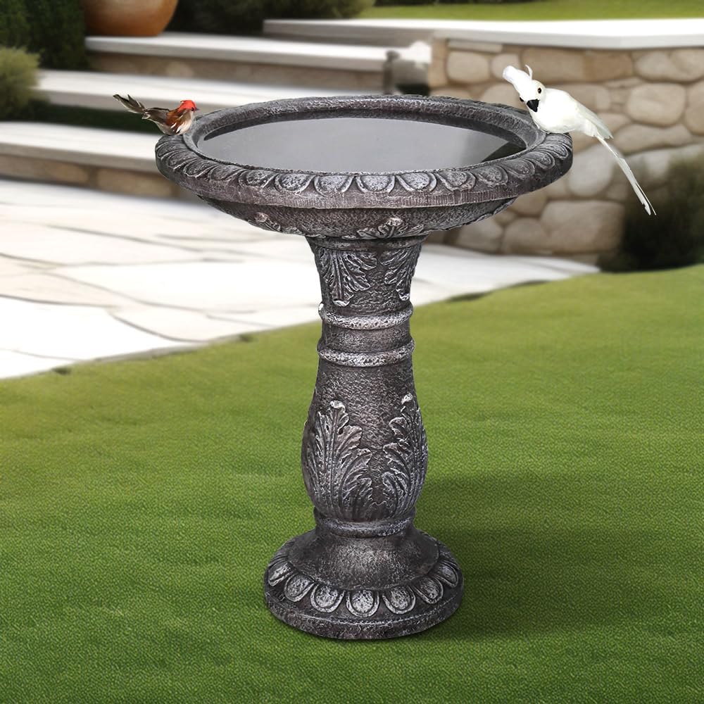 Outdoor Bird Bath for Garden Decoration - 24.4" H * 20" Φ Bird Bath for Outside, Classical Birdbath Patio or Yard