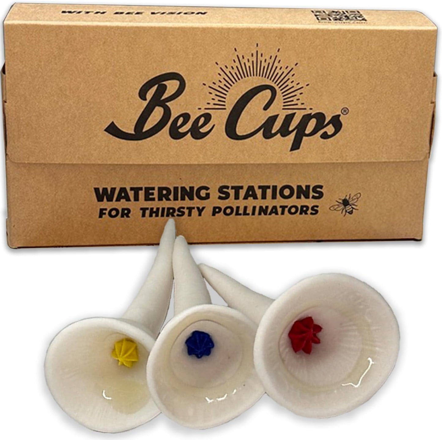 3 Pack, Bee Watering Station, Butterfly Feeder, Bee Feeder, Garden Decor, Bee Decor, Outdoor Garden Decor, Plastic Free, Handmade from Porcelain (3, White)