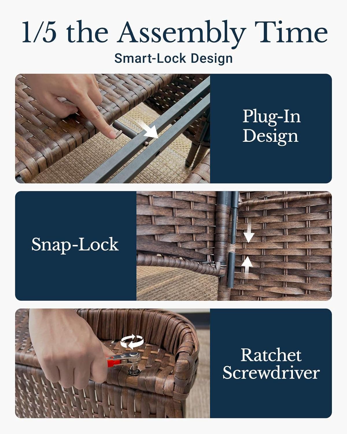 HILLGA Luxury Patio Furniture Set with 6-Inch Thick Cushions, High Back Outdoor Swivel Rocker Chairs, 2-Piece All Weather Conversation Set for Porch Deck Balcony Yard, Beige (V3)