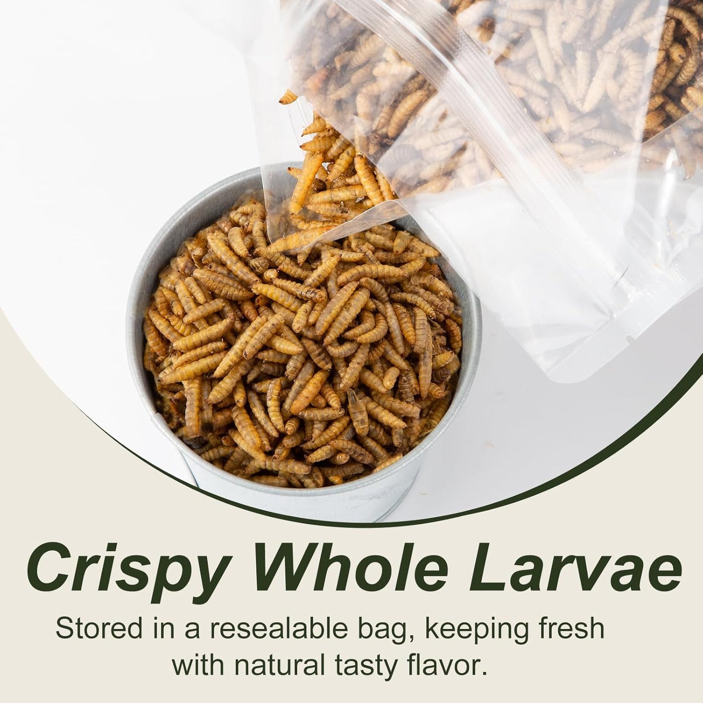 Adaman Dried Black Soldier Fly Larvae 10 LBS-100% Natural Non-GMO BSF Larvae-More Calcium Than Dried Mealworms High-Protein Chickens Treats, Food for Wild Birds, Ducks, Layer Hens