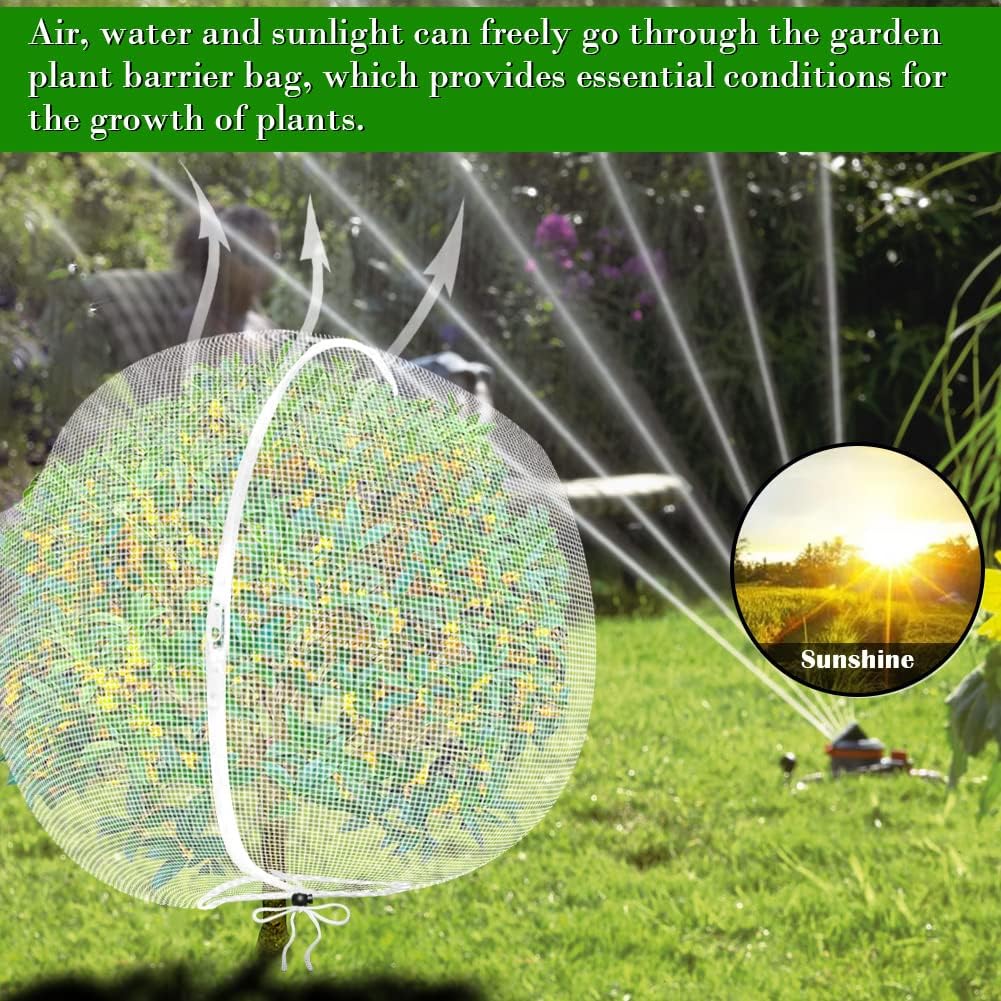 Fruit Tree Netting Covers with Zipper to Protect from Squirrels and Birds Large Netting for Fruit Trees Net Protection, Black, 8' x 8', 1 Pack