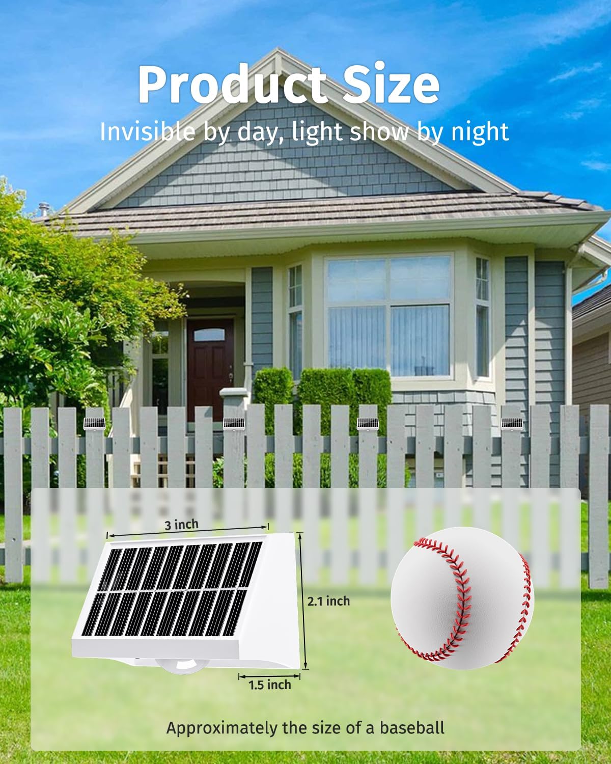 Solar Fence Lights Outdoor Waterproof High Brightness LED Spot Lens Deck Lights 7 Mode Warm & Cool White RGB Solar Powered Wall Lighting Decor for Outside Patio Step Backyard Railing - 16 Pack(White)
