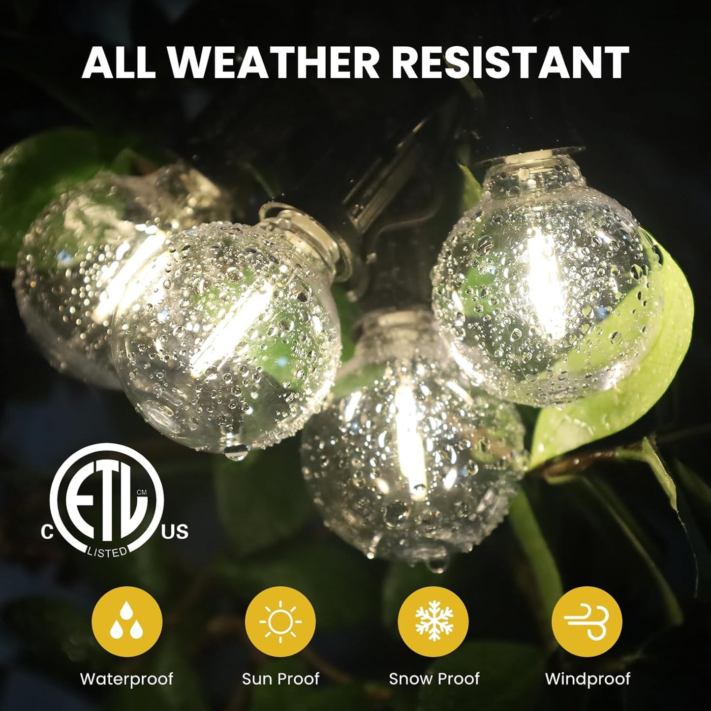 300FT Solar String Lights Outdoor Waterproof with Remote,G40 Solar Powered String Lights with 60+3 LED Shatterproof Bulbs, Dimmable Solar Patio Hanging Lights for Outside Backyard Party