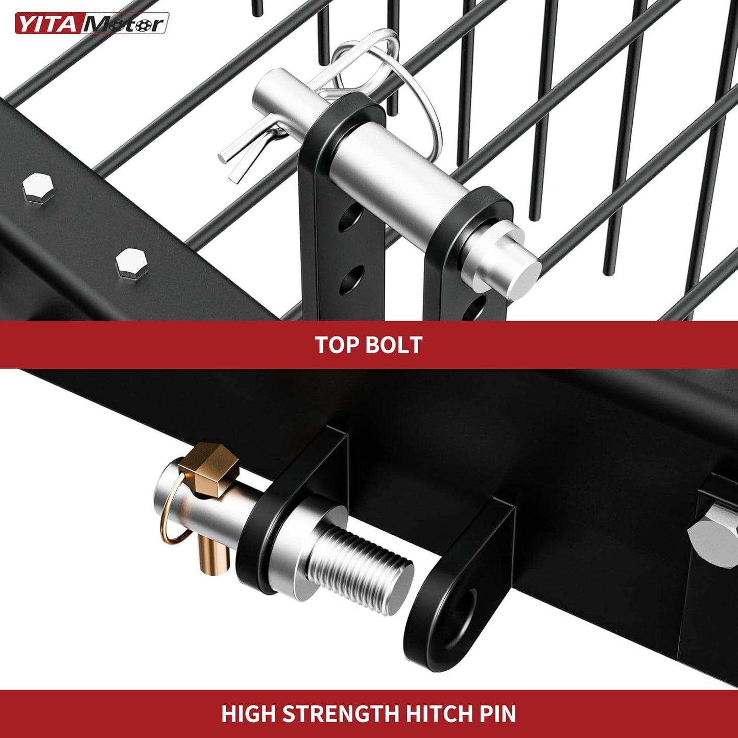 YITAMOTOR 72 Inch Durable Powder Coated Steel Pine Straw Rake Steel Spring Landscape Rake Attaches to Cat 0 Cat 1，3 Point Hitch for Tractor, Black Grey