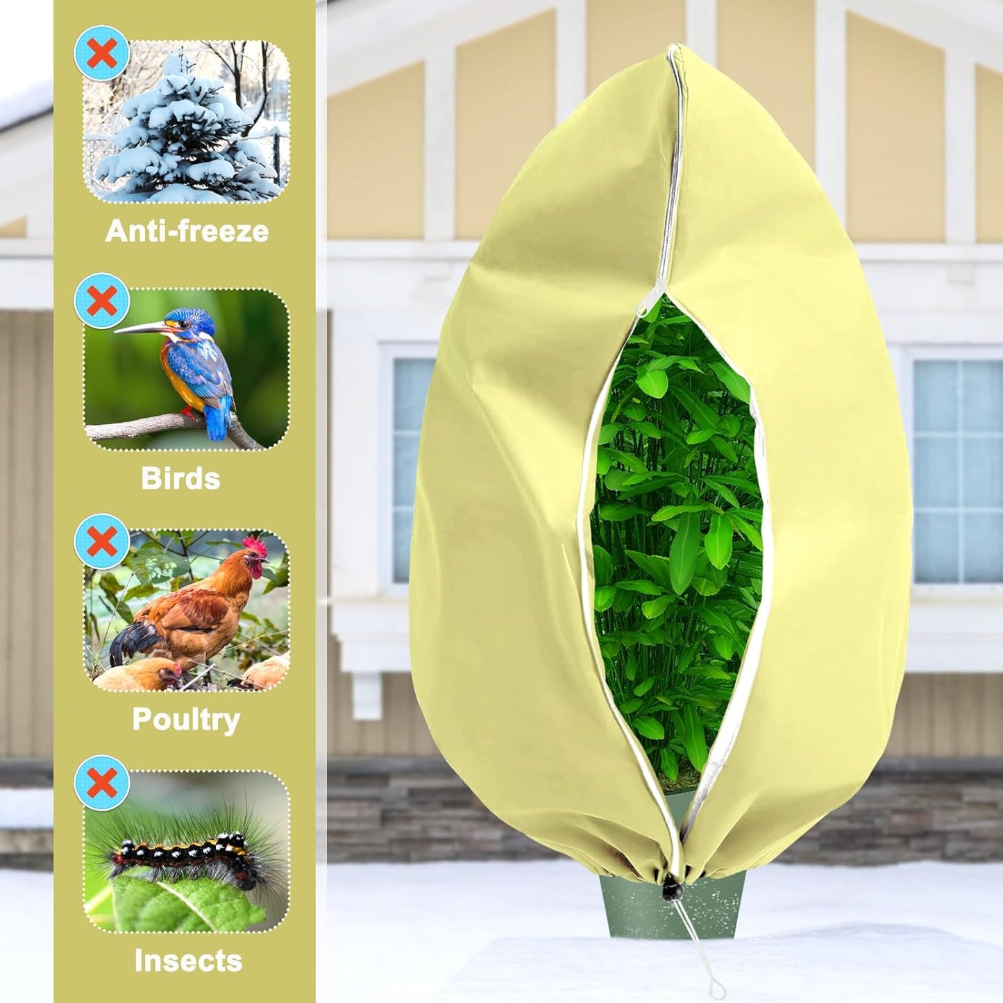 DQS 2 Pack Plant Covers Freeze Protection, 31.4" x47.2" Winter Frost Protection Blankets Frost Cloth,Suitable for Outdoor Winter Frost, Cold Weather, shrubs, Trees, Jackets, and coverings