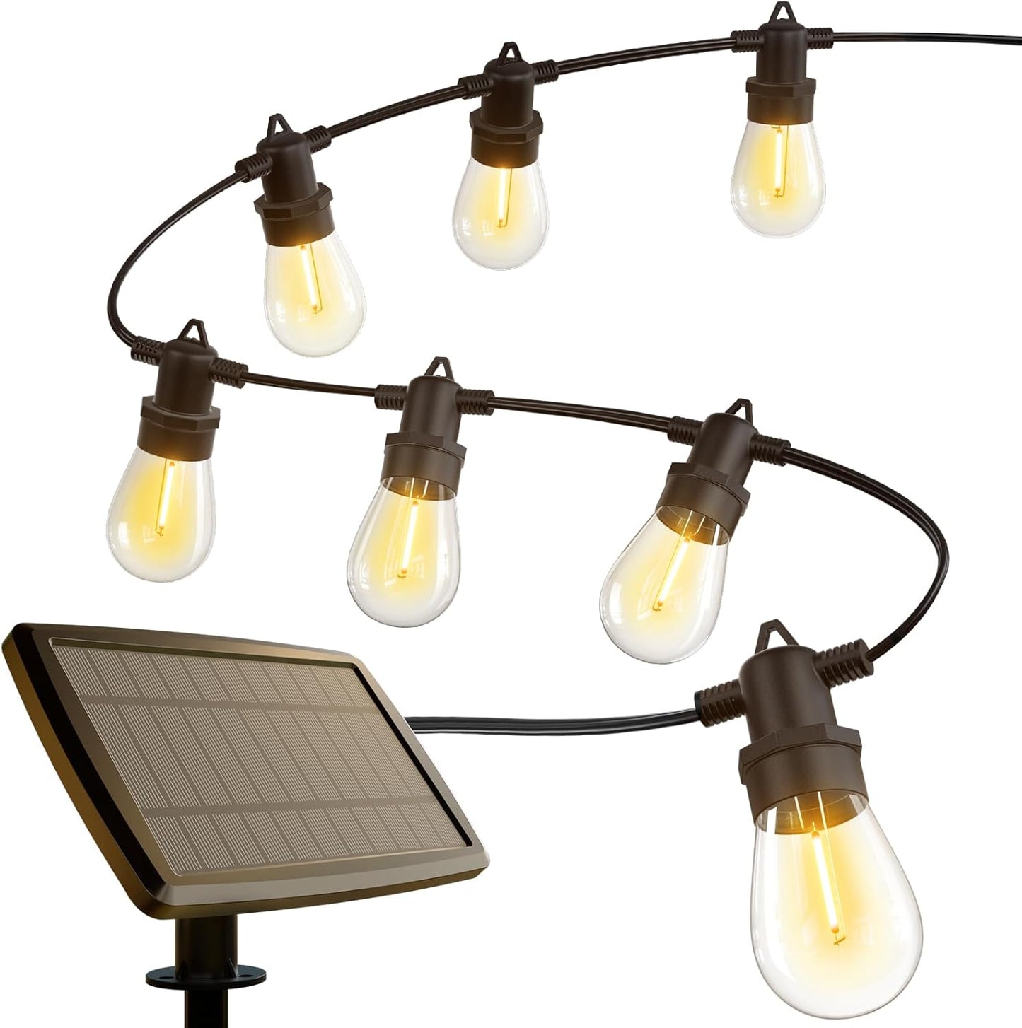 KYY 78FT(72+6) Solar String Lights Outdoor with USB Port Remote Control, LED Waterproof Solar Powered Patio with 24 Sockets, Heavy-Duty and UL Listed Porch Market Lights