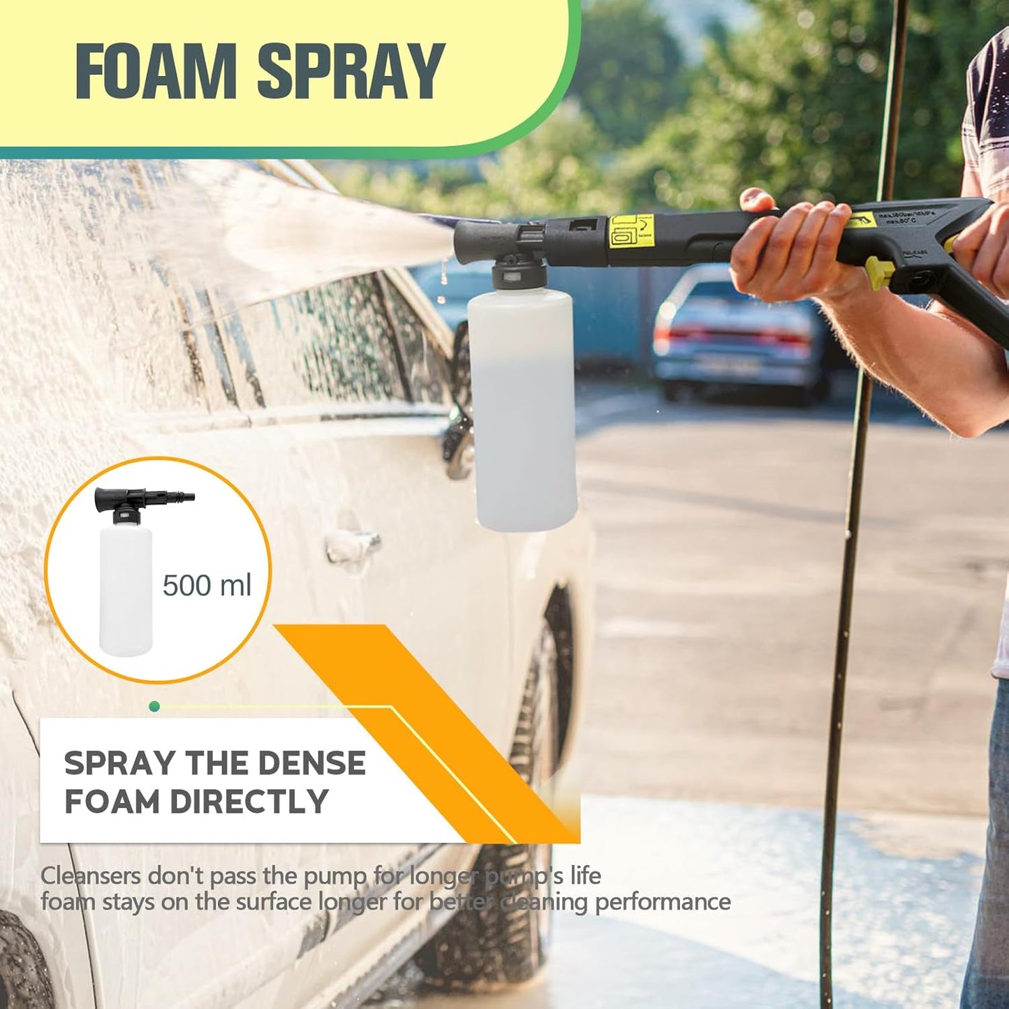 Pressure Washer with 25 FT Hose, 16.4 FT Power Cord, Soap Tank Car Wash Machine Green