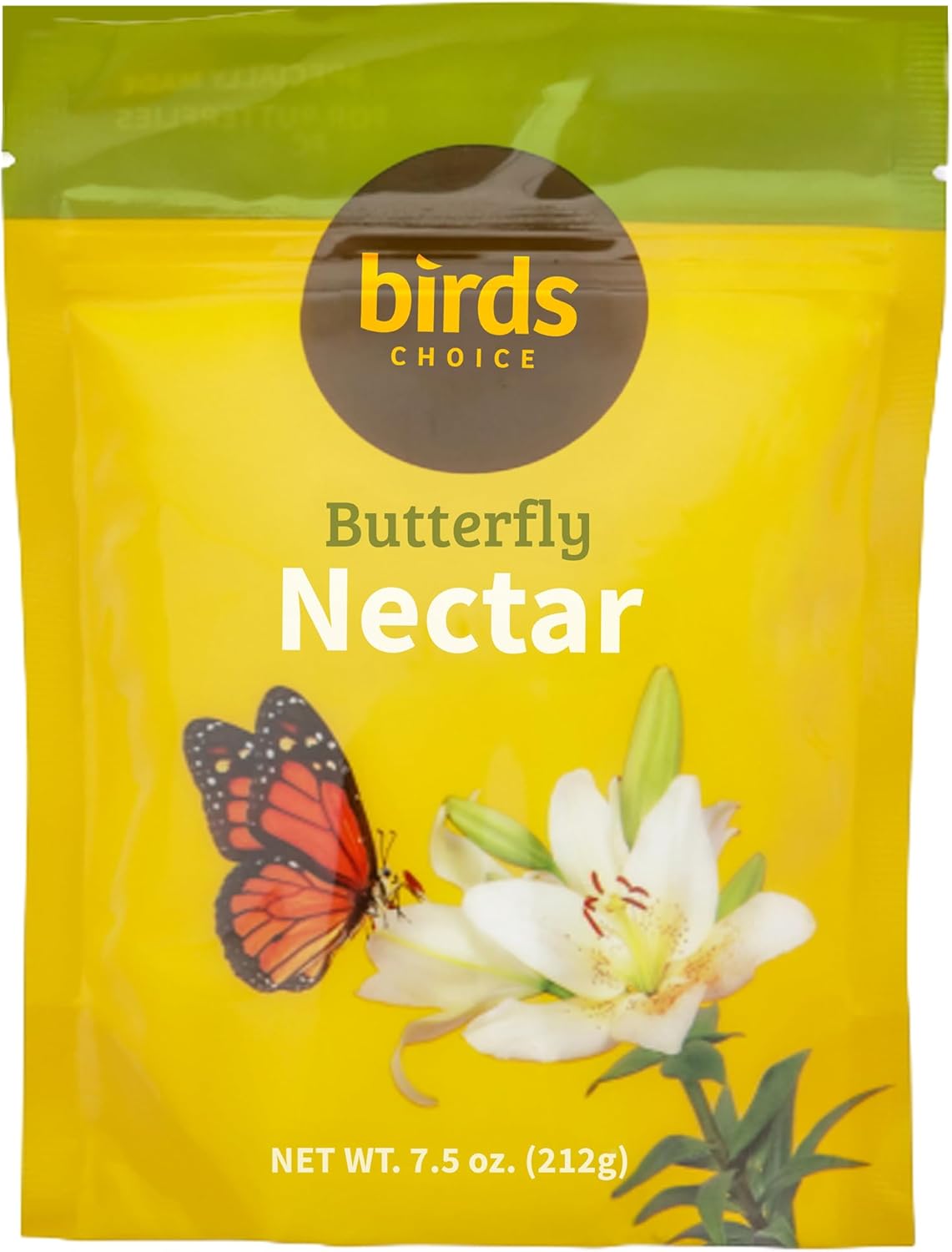 Birds Choice Butterfly Nectar, 7.5 oz Resealable Pouch | Makes Up to 6 Cups of Nectar for Flutterby Feeder | Easy Mix Concentrate Blend of Glucose & Fructose to Help Attract Butterflies