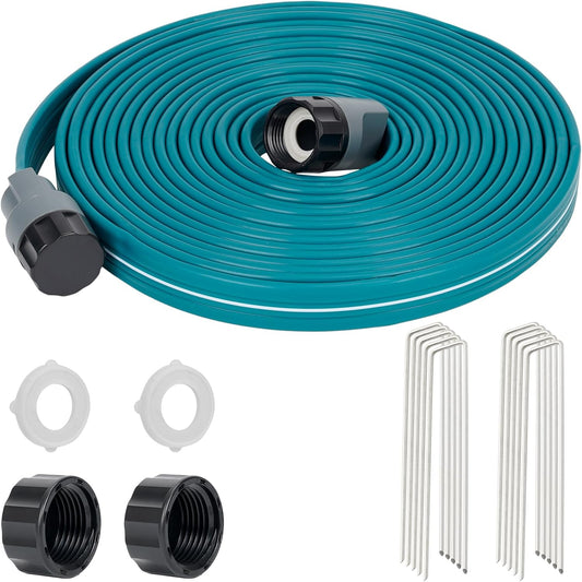 LINEX Sprinkler Soaker Hose 25 ft for Garden Lawn Watering Hose with Hose Stakes