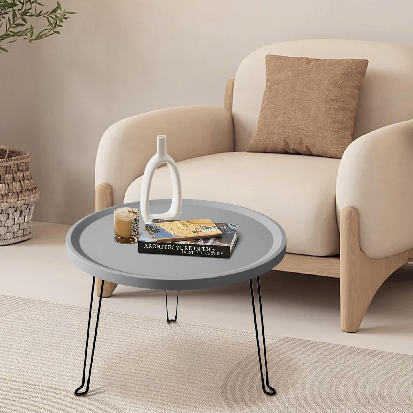 Home or Outdoor Multi-Functional Folding Portable Space-Saving Table (Grey)