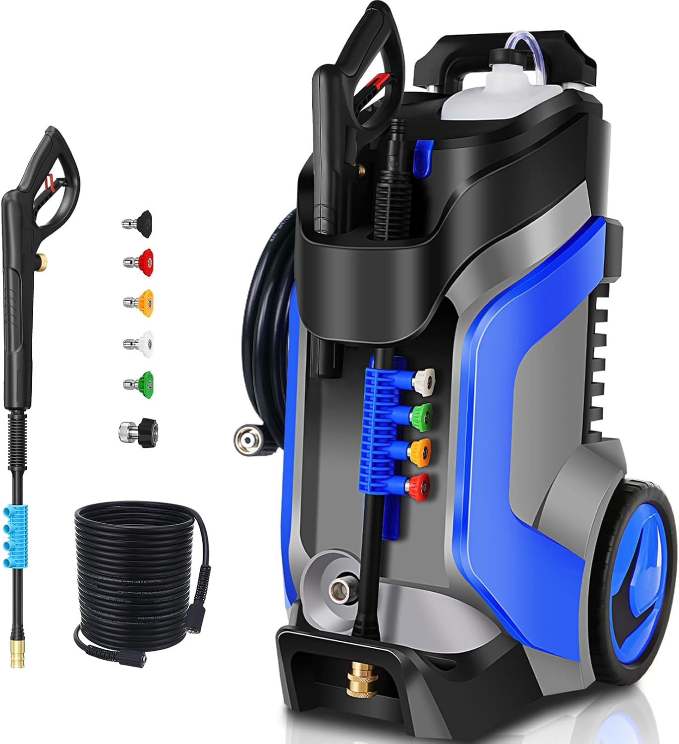 Electric Pressure Washer 5000PSI 4.0GPM Power Washers with M22-14mm Pressure Hose 33FT, Power Sprayers High Pressure with 1/4" QC Compatible Surface Cleaner for Home Cars Driveways, Dblue