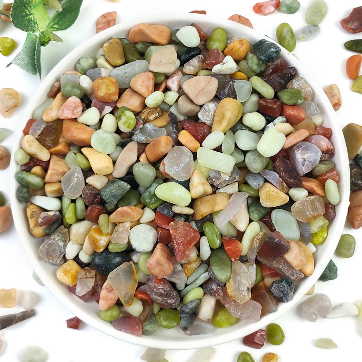 10LB Succulent and Cactus Colorful Pebbles, 3/8 Inch Natural Decorative Polished Stones, River Rocks for Indoor Plants, Vases, Planters and Outdoor Gardening