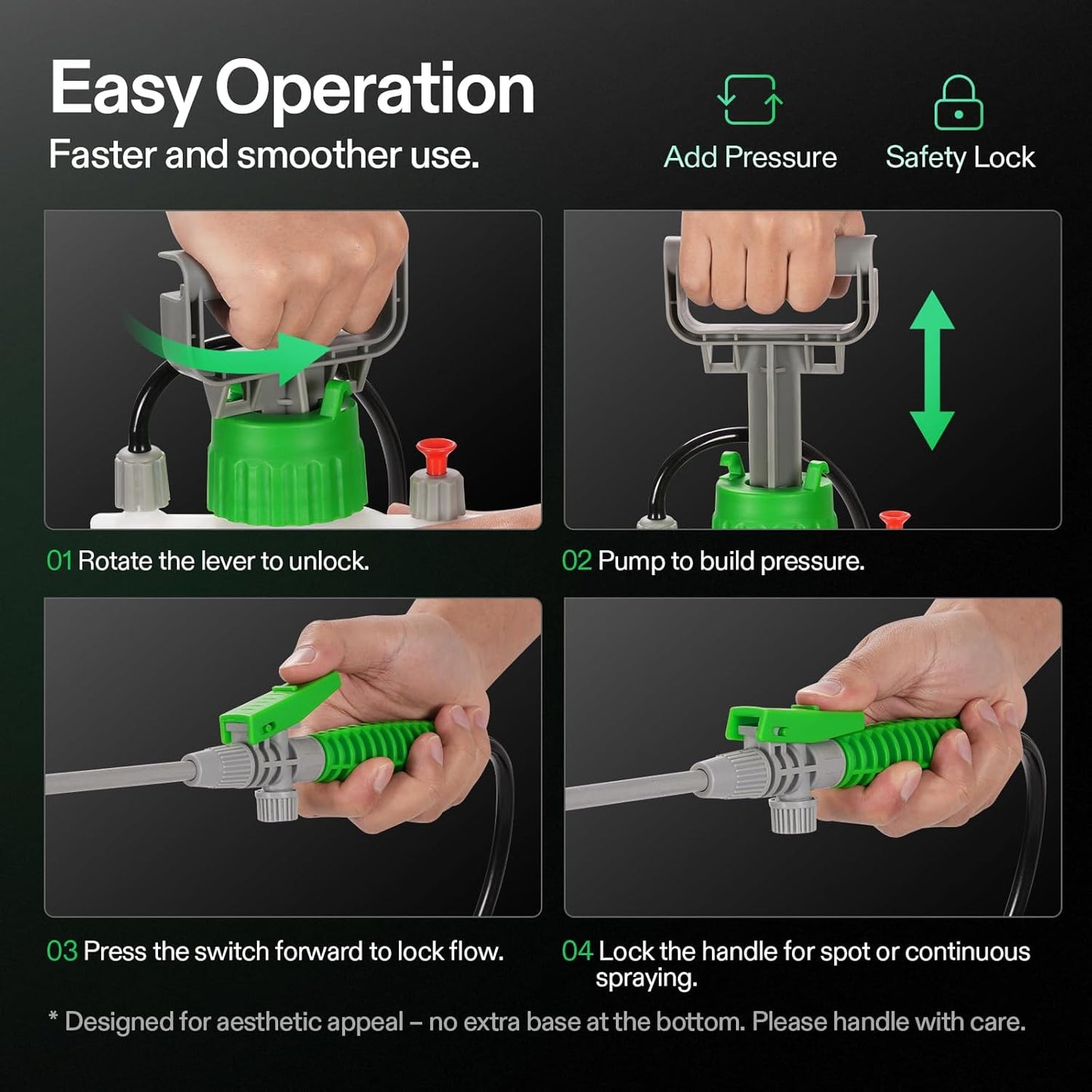 VIVOSUN Pump Sprayer 1 Gallon, Portable Water Spray Bottle in Lawn and Garden Yard, Weed Sprayer for Plants with 3 Nozzles, Adjustable Shoulder Strap, Pressure Relief Valve