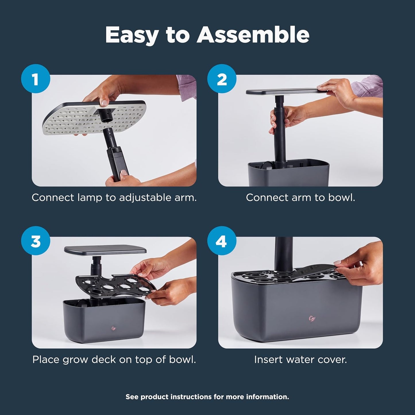AeroGarden Harvest Lite, Indoor Garden Hydroponic System with LED Grow Light, Holds up to 6 AeroGarden Pods, Black