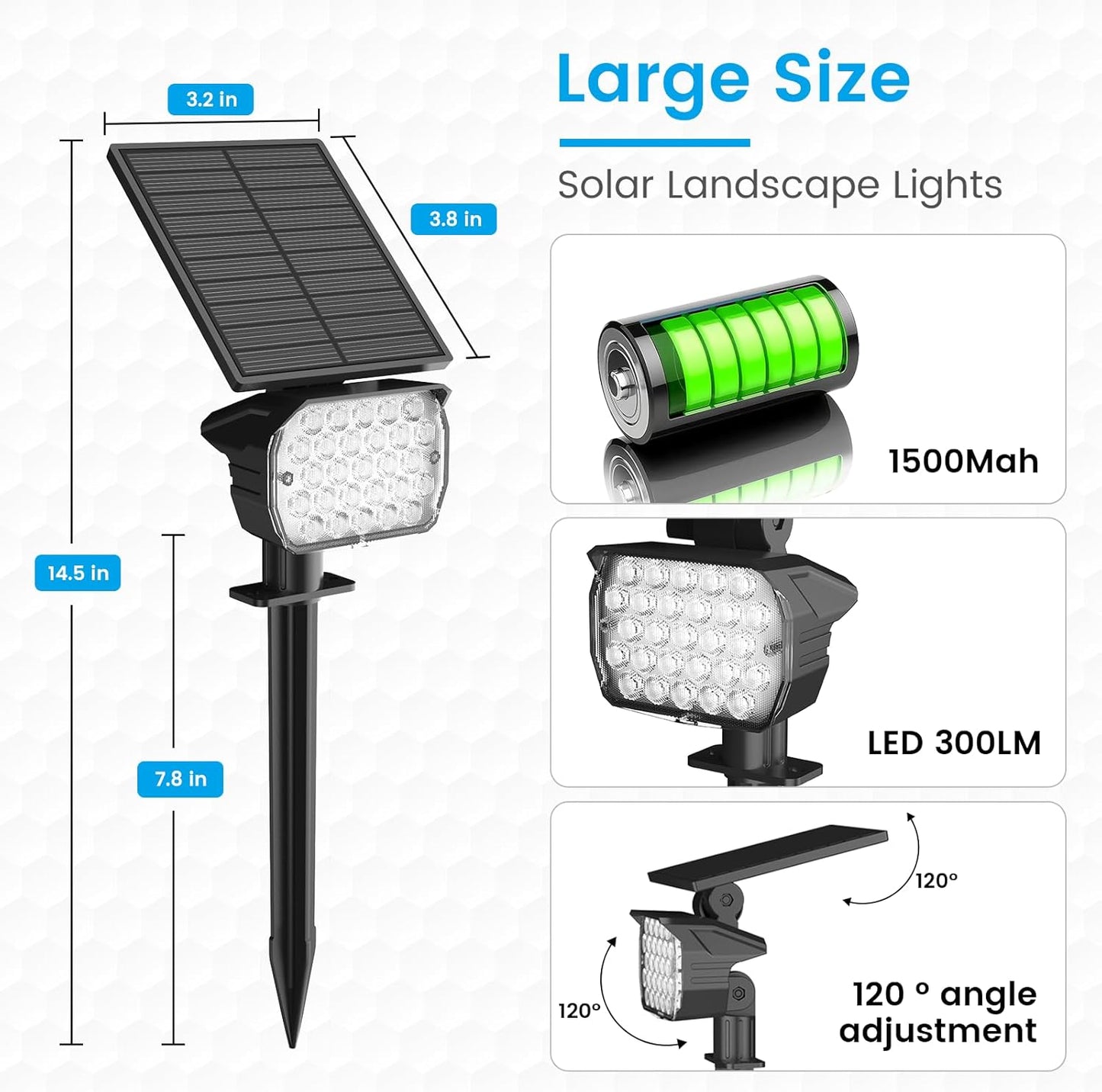 VOLISUN Solar Landscape Spotlights Adjustable Outdoor, Uplights Solar Waterproof IP67, Spot Lights Solar Powered for House,Tree,27 LED with 6 Colors Changing(6 Pack- RGB)