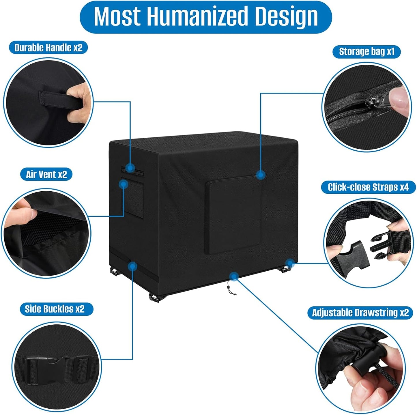 SIRUITON Outdoor Bar Cart Cover for 30 Inch Portable Outdoor Table, Heavy Duty 600D Oxford Fabric Outdoor Waterproof BBQ/Worktable Metal Movable Table Cover