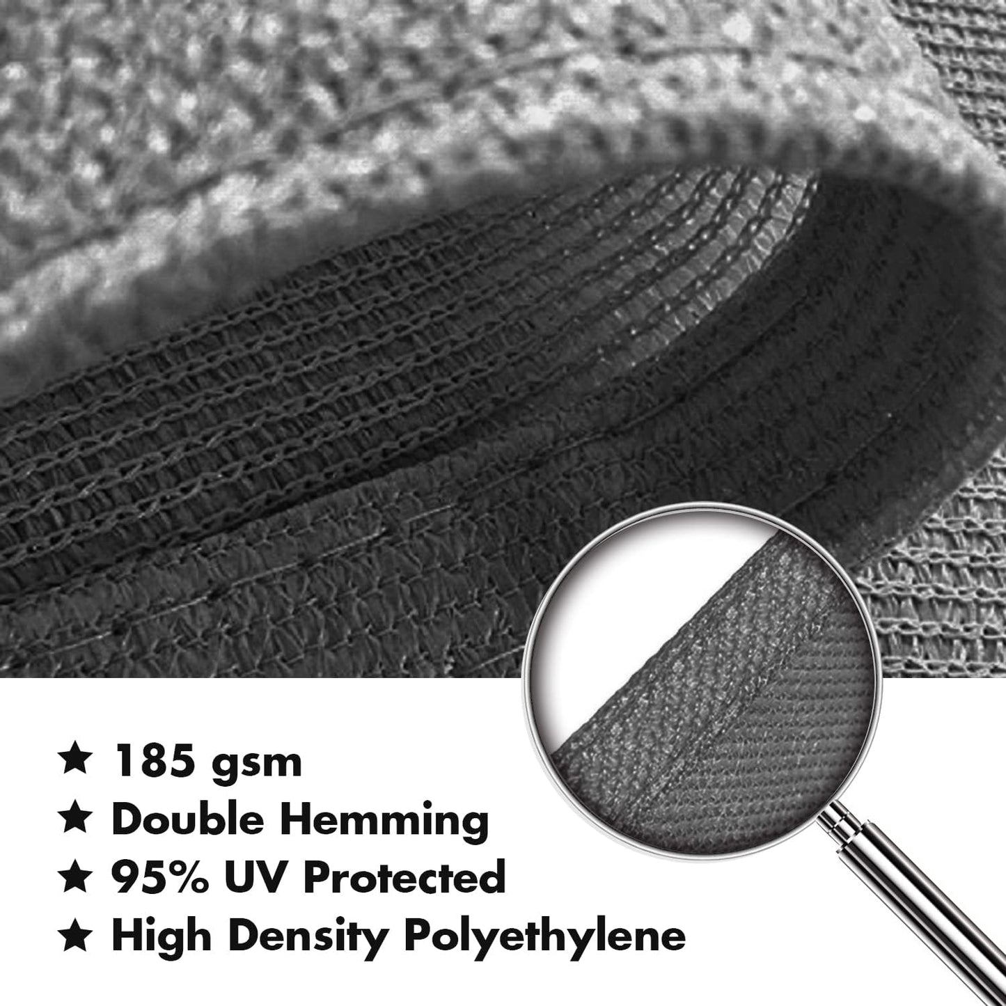 KANAGAWA 22'X22' Dark Gray Custom Size Sun Shade Sail Square UV Block Canopy Cover for Patio Backyard Lawn Garden Outdoor (Customized Available)