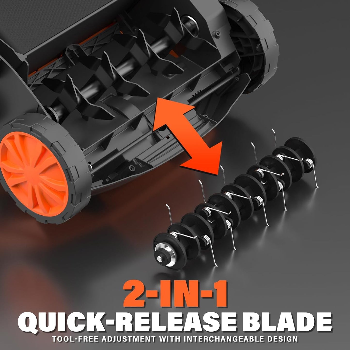 MAXLANDER 15” 13 Amp Electric Dethatcher and Scarifier, 2-in-1 Lawn Dethatcher with 5-Position Depth Adjustment, 45L Removable Collection Bag, Airboost Technology Increases Lawn Health