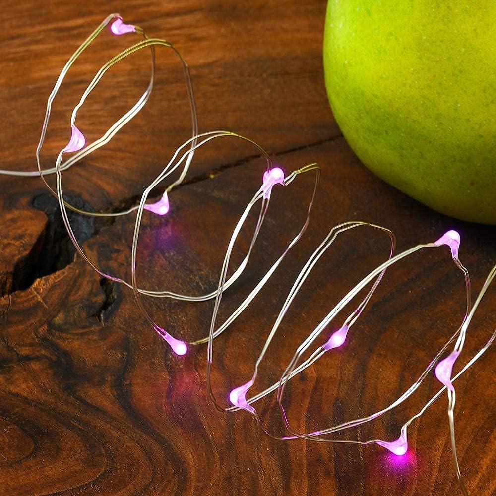 2 Pack Solar Powered Fairy String Lights Outdoor Waterproof 8 Modes Twinkle Christmas Decorations Lights, Each 33ft-100LED, 40ft-120LED, 66ft-200LED, 80ft-240LED, (Pink, 33)