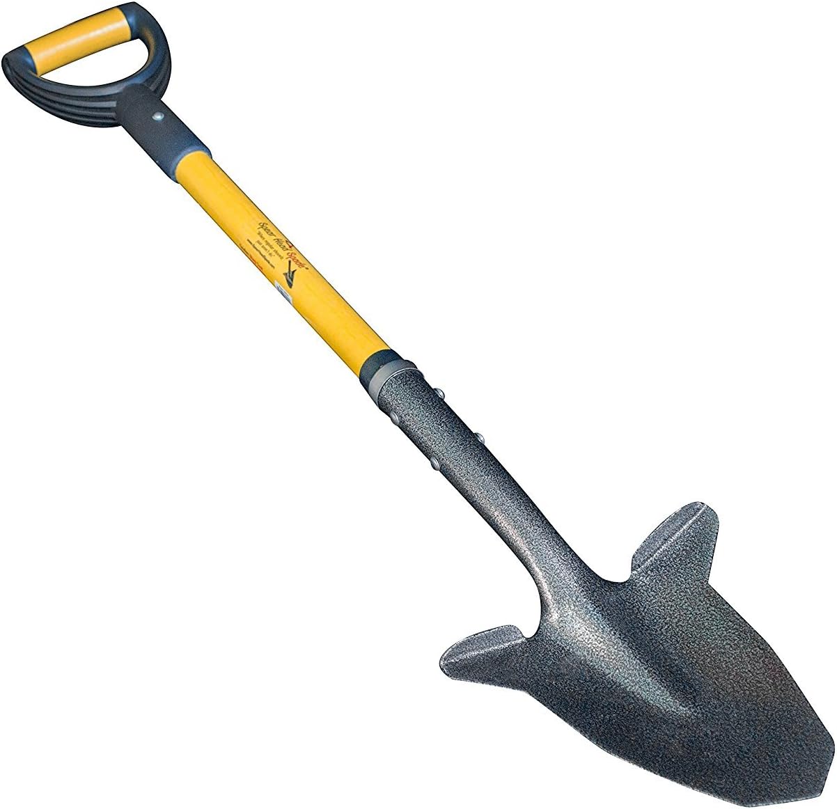 SHFD3 40" Yellow Garden Spade Shovel - Gardening Shovel with a 9" x 11" Beveled Blade, Steel-Reinforced Fiberglass Long Handle & Cushioned D-Grip - Digging Spade for Planting