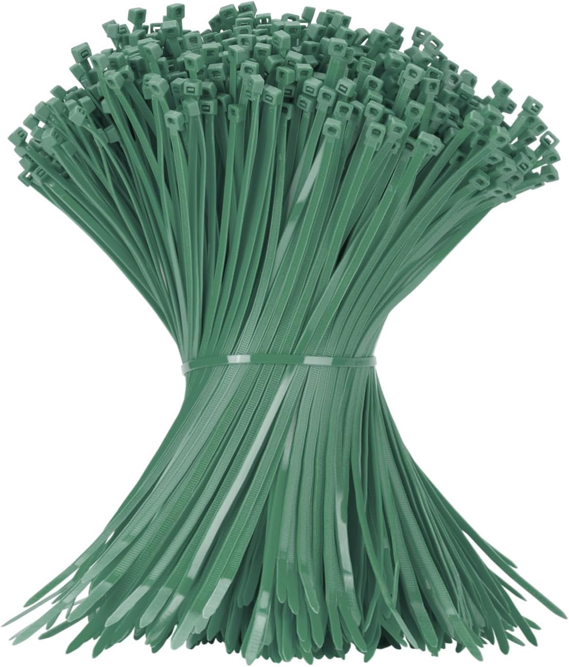 12 Inch Zip Ties Garden Green 1000 PCS, 50 Lbs- Heavy Duty Tensile Strength, Nylon PA66 UV Resistant Cable Ties for Indoor and Outdoor Use - Ideal for object bundling and fastening