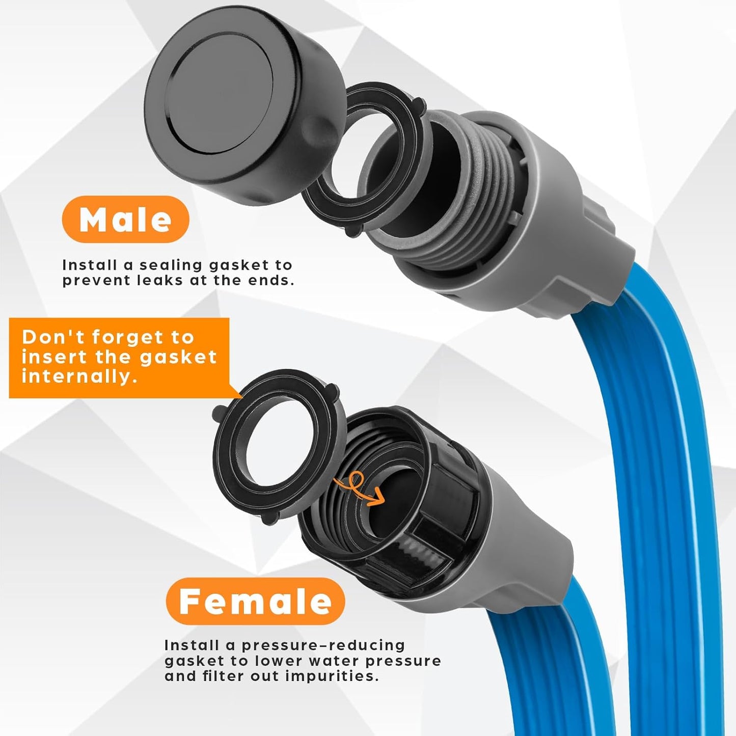 Sprinkler Hose 100FT, Heavy Duty Watering Hoses, Efficient Irrigation Tubing for Garden Lawn Sprinklers System with 40 Pack Staples