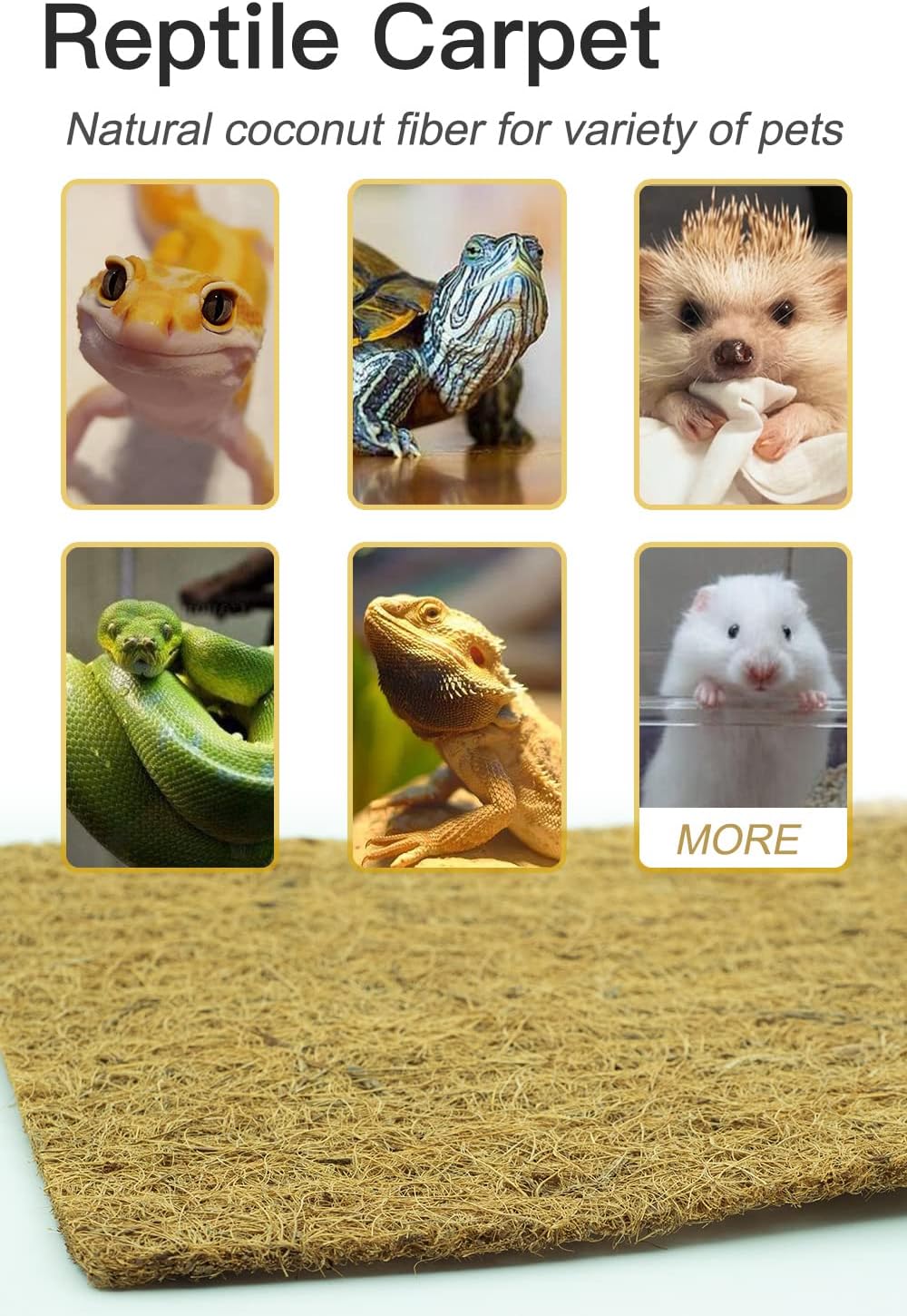 Coco Coir Liner, Yarrdfir 24x80 inch Natural Coconut Liners for planters Flower Basket, Reptile Carpet, Natural Coconut Fiber mat, Garden Decoration, Animal pet pad, Snow Mat