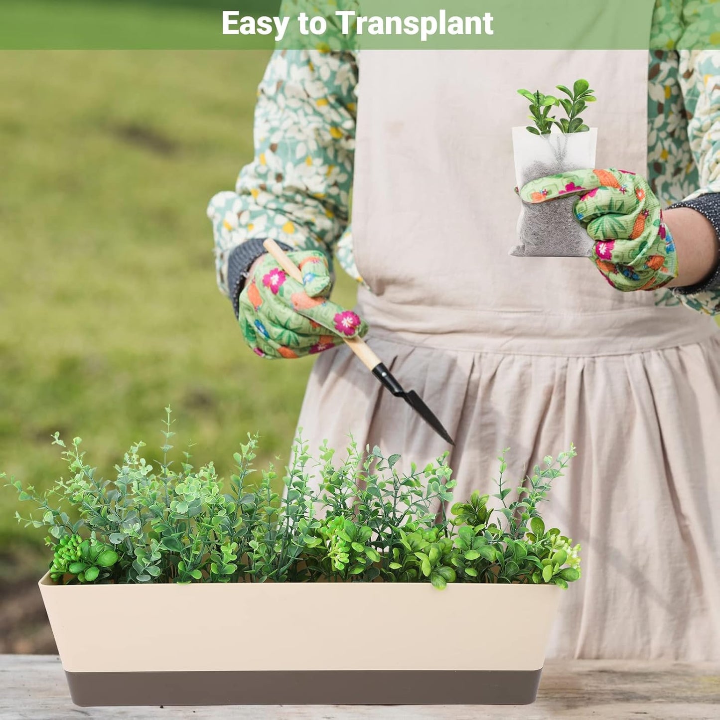 GREANER 400 PCS Plant Nursery Bags, 3.5"x4.7" Biodegradable White Pots for Plants, Fabric Seedling Grow Bags for Indoors and Outdoors Use