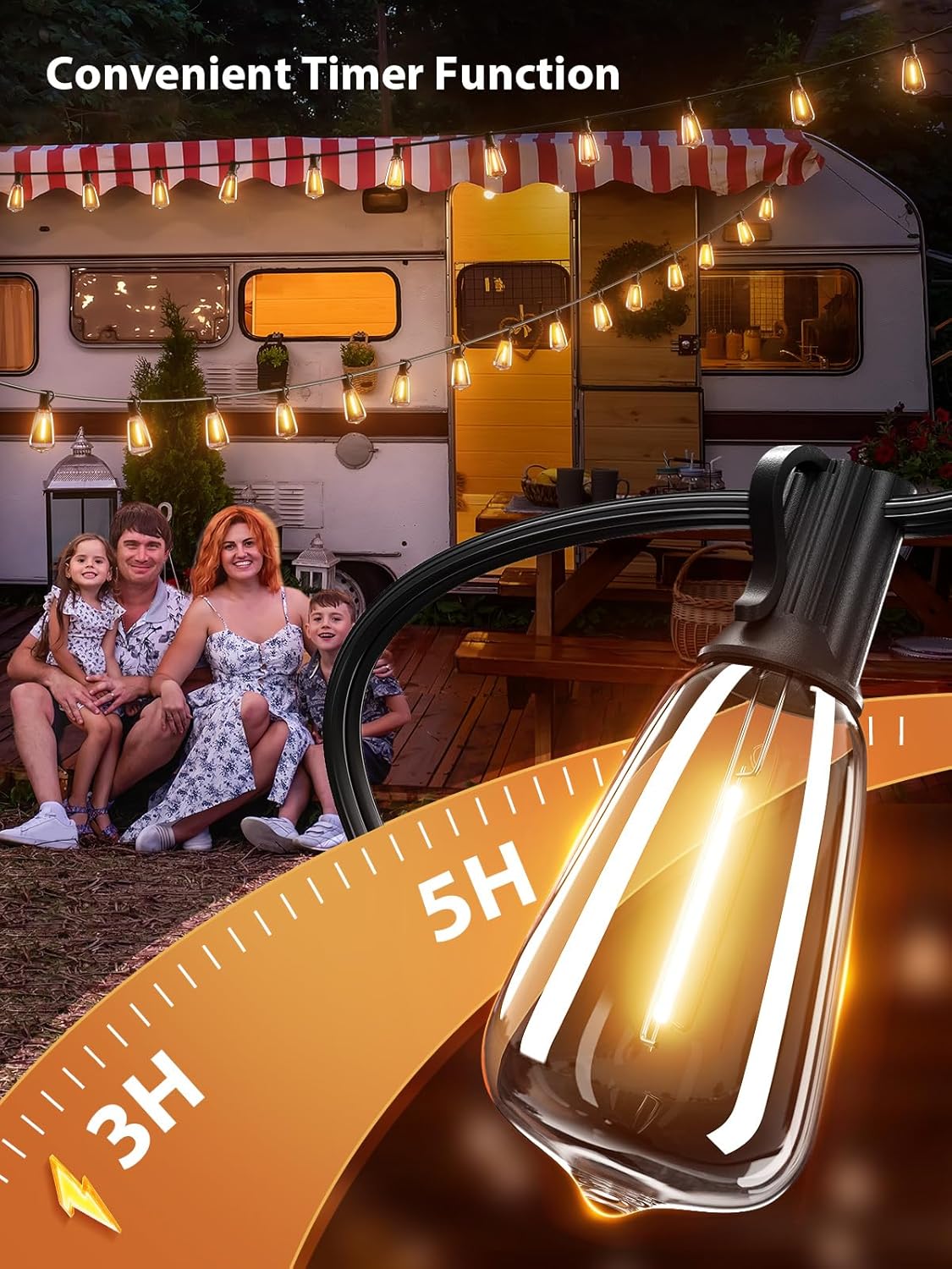 addlon 200 FT (4x50FT) Outdoor String Lights with Remote,Waterproof Patio Lights ETL Listed with 60+4 Shatterproof Dimmable ST38 LED Bulbs,2700K Connectable Outdoor Lighting for Backyard Bistro Garden