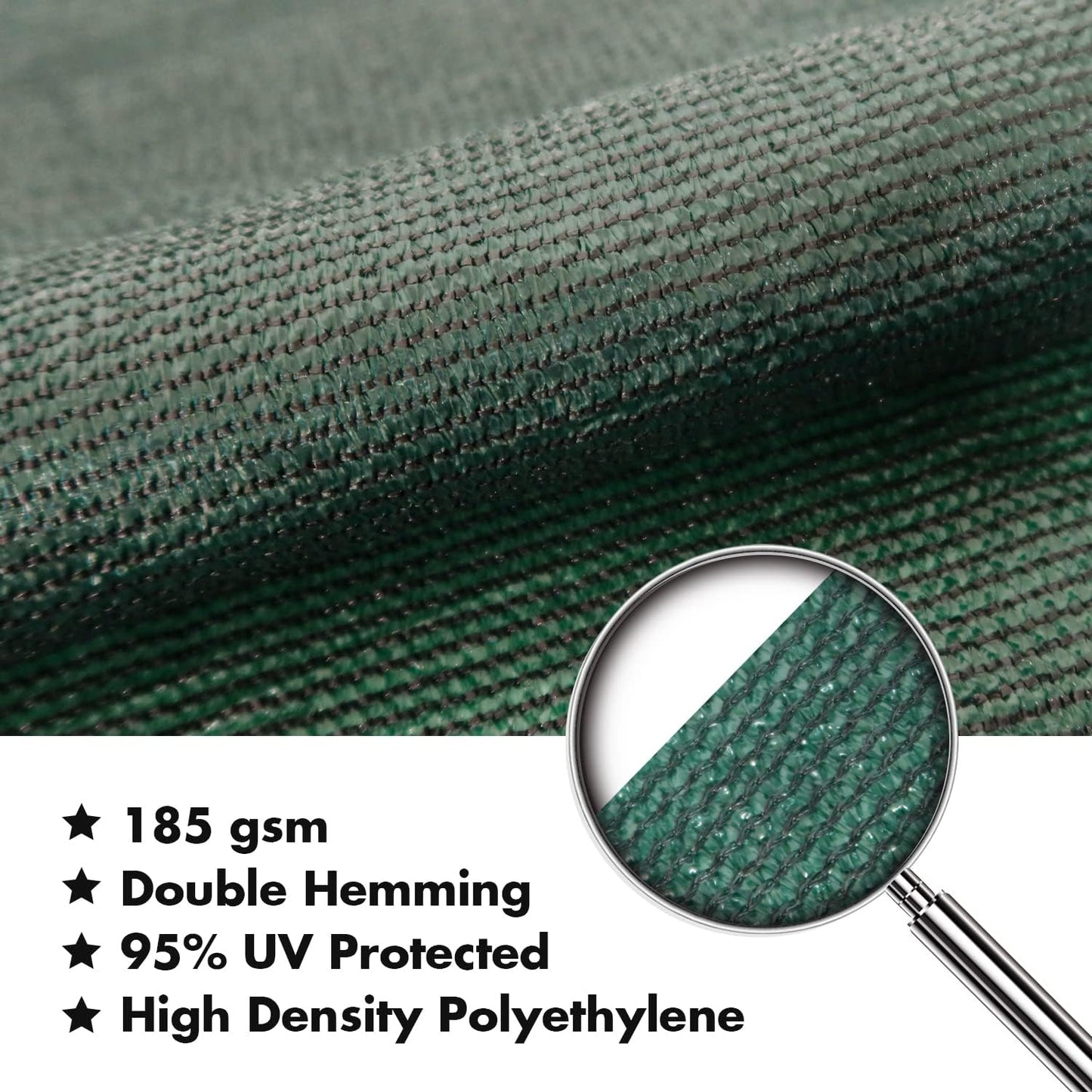 KANAGAWA 10'X10' Dark Green Custom Size Sun Shade Sail Square UV Block Canopy Cover for Patio Backyard Lawn Garden Outdoor (Customized Available)