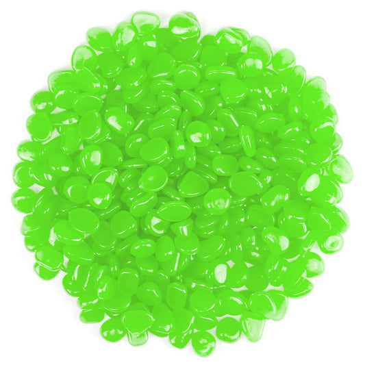 1000PCS Green Long Term Glowing Decorative Stone, Glow in The Dark Rocks Light Perfect Indoor Outdoor Decor Fit for Garden Sidewalk Fish Tank Grass Flower Pots (0.3-04in/0.8-1cm)