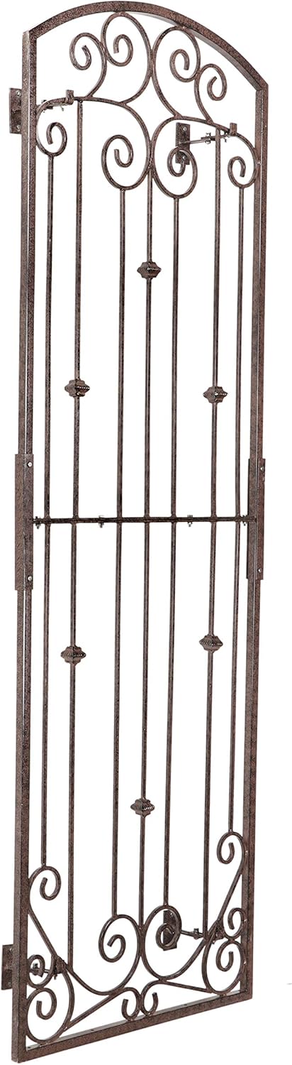 H Potter Garden Trellis for Climbing Plants Vertical Wrought Iron Panels Scroll Metal Wall Trellises Large Tall Arched Home Garden Outdoor 8 Foot Decorative Fence Privacy Screen Outdoors