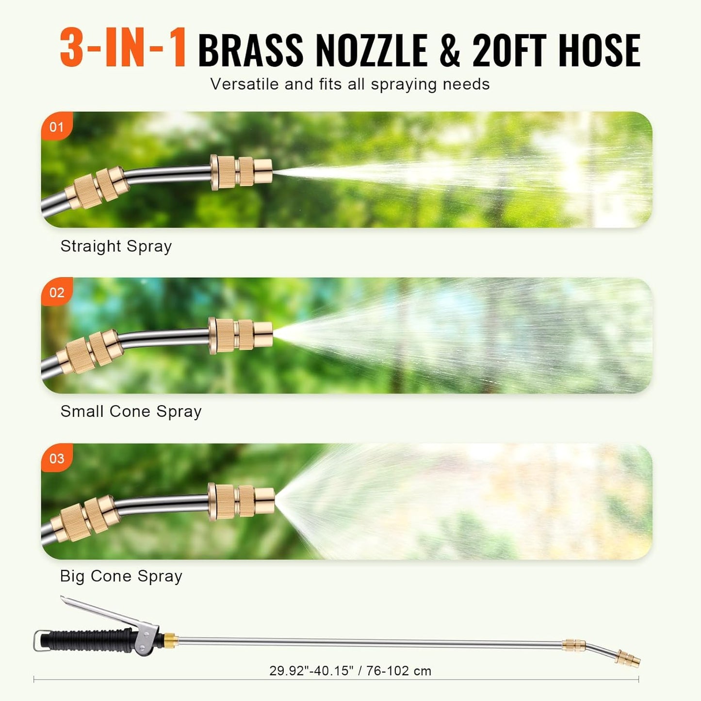 VEVOR ATV Spot Sprayer, 15.9 Gal/60L ATV/UTV Broadcast With Nozzle Boom, 12 V Pump With Water Tank, 1.9 GPM Flow Rate, Adjustable 0-72 PSI, 20FT Hose, Weed Sprayer for Garden, Farm