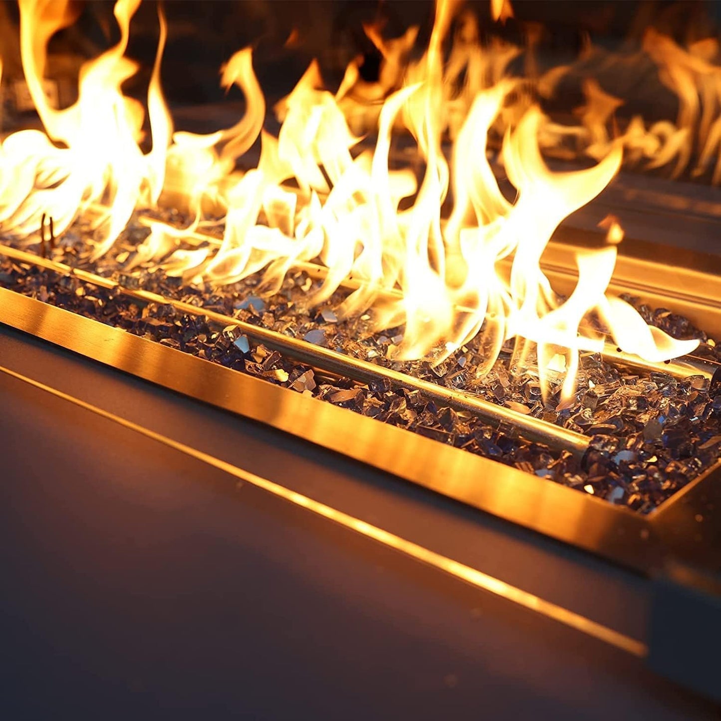 Mr. Fireglass 10 Pounds Fire Glass - 1/2 Inch High Luster Reflective Tempered Glass Rocks for Fireplace Fire Pit Table and Landscaping, Copper