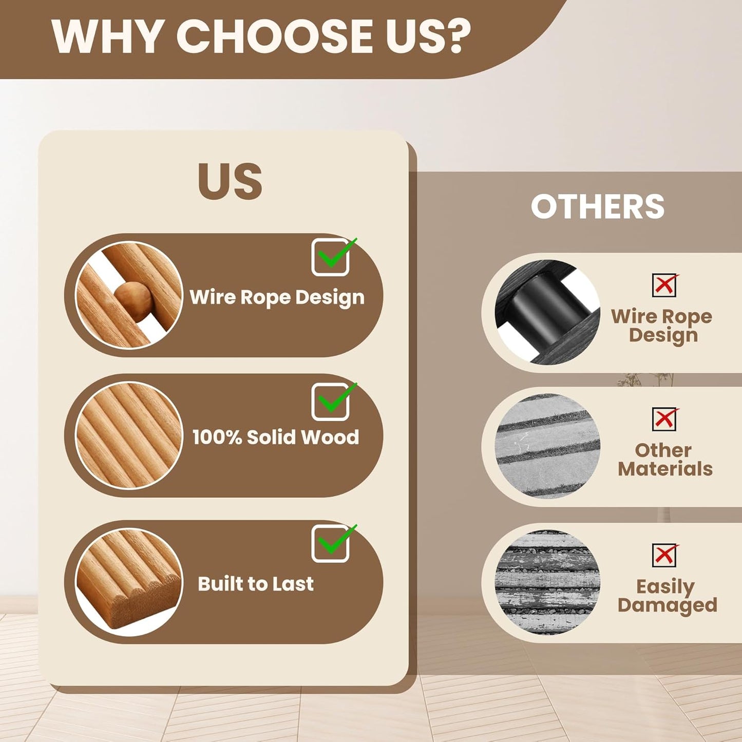 11.5FT Wooden Garden Pathway, Roll Out Walkway for Patio, Backyard and Outdoor Decor, Weatherproof, Non Slip and Easy to Install, Perfect for Beach, Wedding or Lawn (Natural)