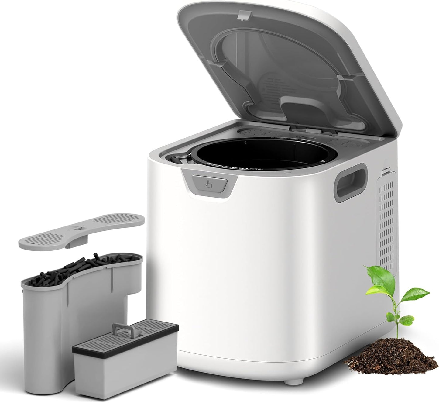 Kismile Electric Composter for Kitchen, 3.5L Smart Countertop Compost Bin with LED Timer Display, Odorless/Auto-Clean, Indoor Compost Bin, Turn Food Waste into Fertilizer