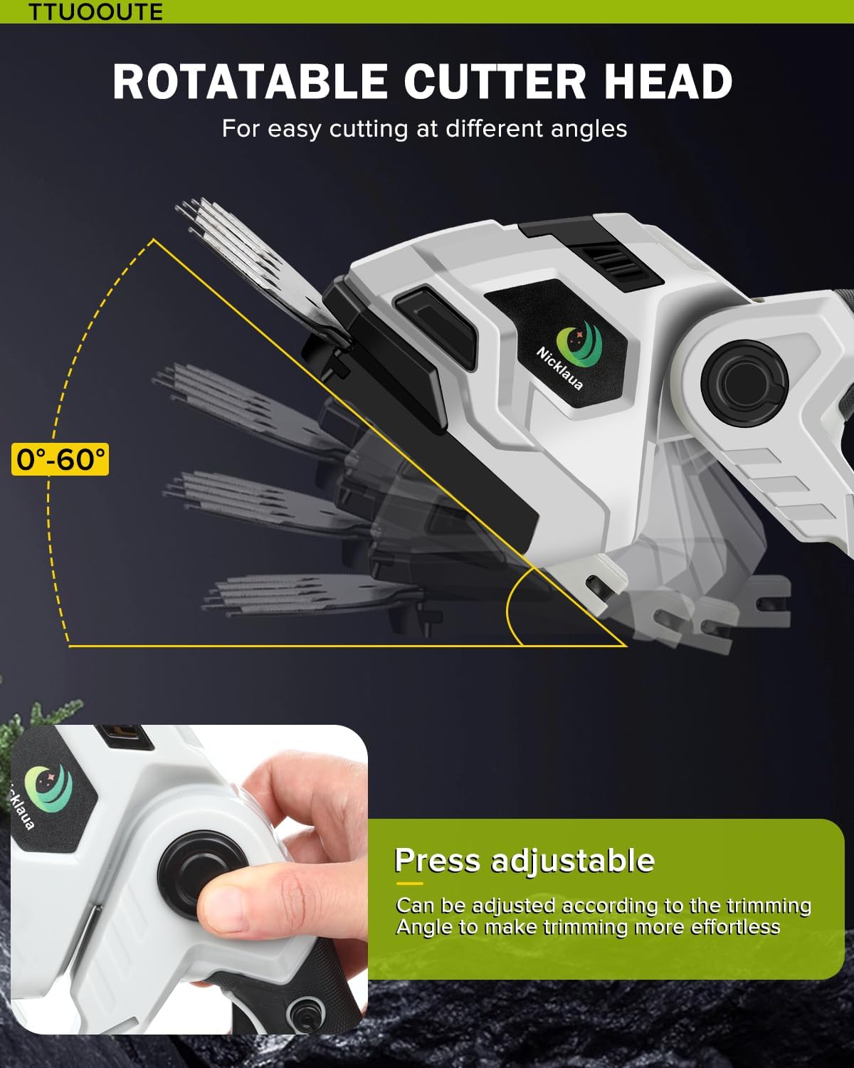 Cordless Hedge Trimmer,2 in 1 Cordless Grass Shear & Hedge Shear/Shrubbery Trimmer with Dual-Action Blade Cutting Capacity,Hedge Shear with 2 PCS Rechargeable Battery and Charger for Garden,Lawn