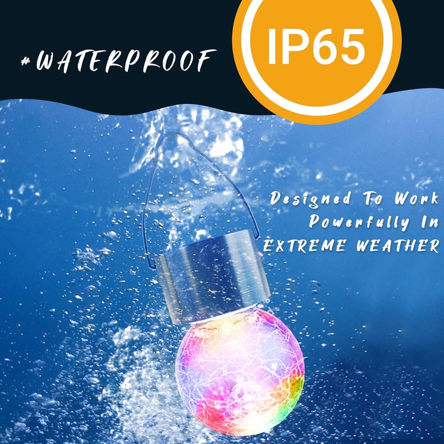 GIGALUMI 24 Pack Solar Outdoor Lights, Solar Hanging Lights for Christmas Decoration-Cracked Glass Solar Lights Outdoor Waterproof for Garden, Yard, Fence, Tree(Color Changing)