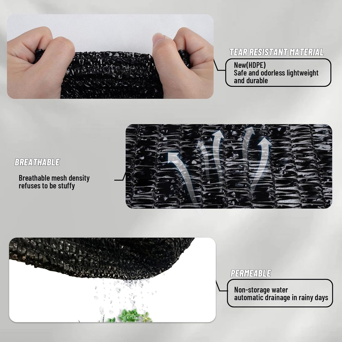 LOVE STORY 8x16FT 70% Black Shade Cloth Sun Shade Net with Grommets Sunblock Net Mesh Tarp for Garden,Plants Cover,Greenhouse and Patio