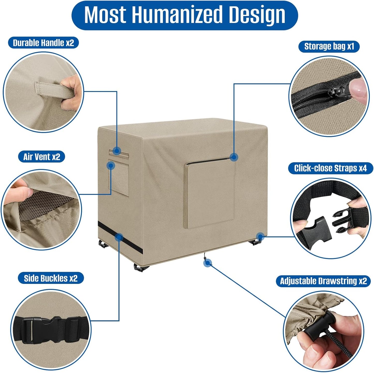 SIRUITON Outdoor Bar Cart Cover for 36 Inch Portable Outdoor Table, Heavy Duty 600D Oxford Fabric Outdoor Waterproof BBQ/Worktable Metal Movable Table Cover